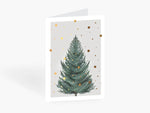 Load image into Gallery viewer, Klappkarte Tanne mit Goldschnee &amp; Umschlag
