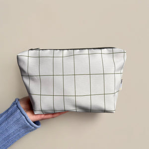 Kulturtasche Grün Kariert