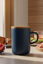 Lade das Bild in den Galerie-Viewer, Teetasse aus Steingut &amp; Edelstahlsieb Blau
