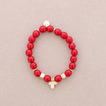 Load image into Gallery viewer, Elastisches Armband mit Steinen, Zweig, Metall: Türkis
