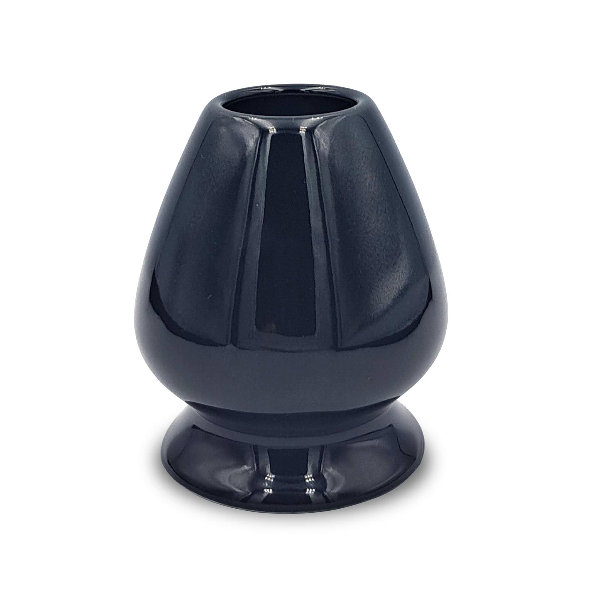 Matcha Besen Halter Kusenaoshi Schwarz aus Keramik