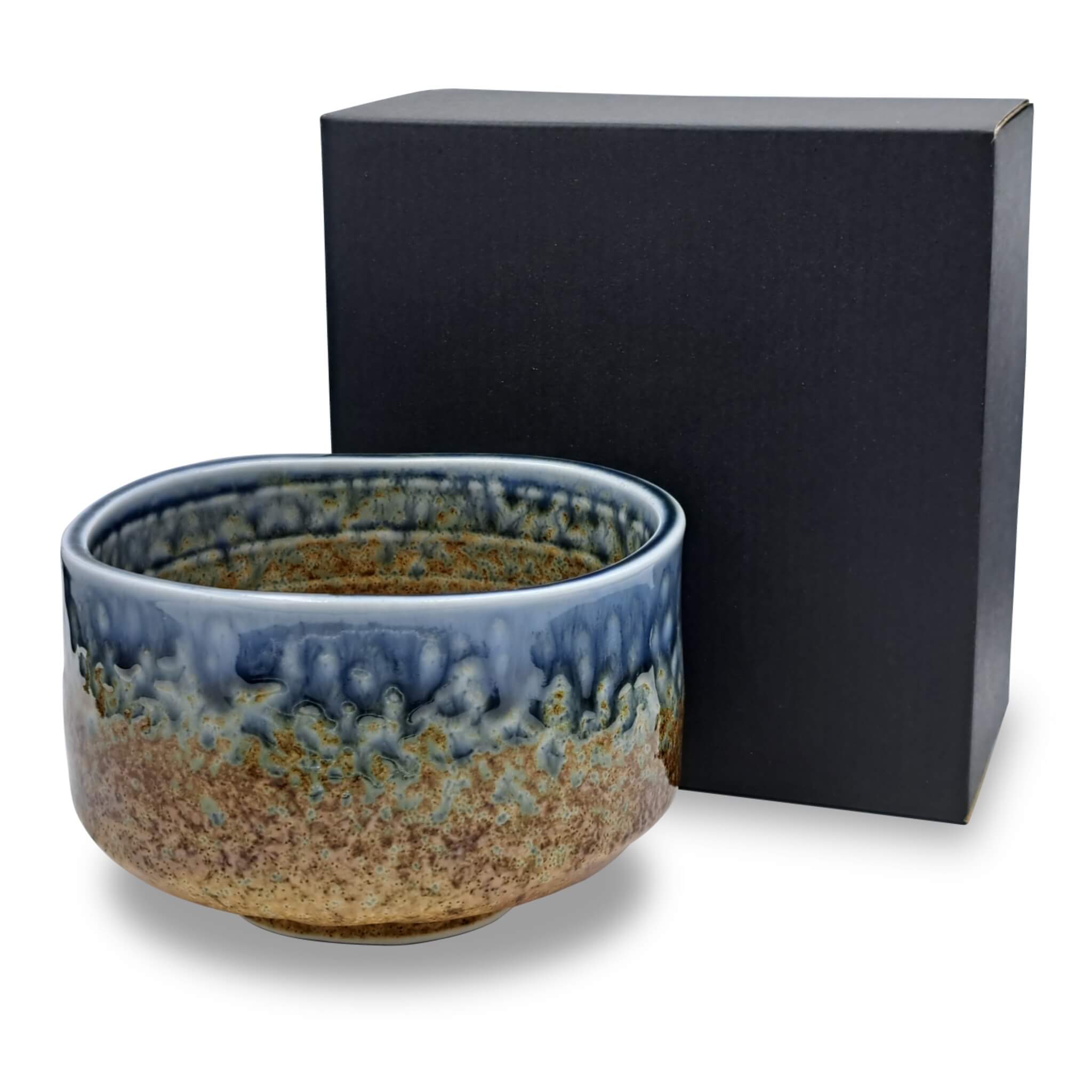 Japanische Matcha Schale Chawan Suna handgemacht aus Keramik