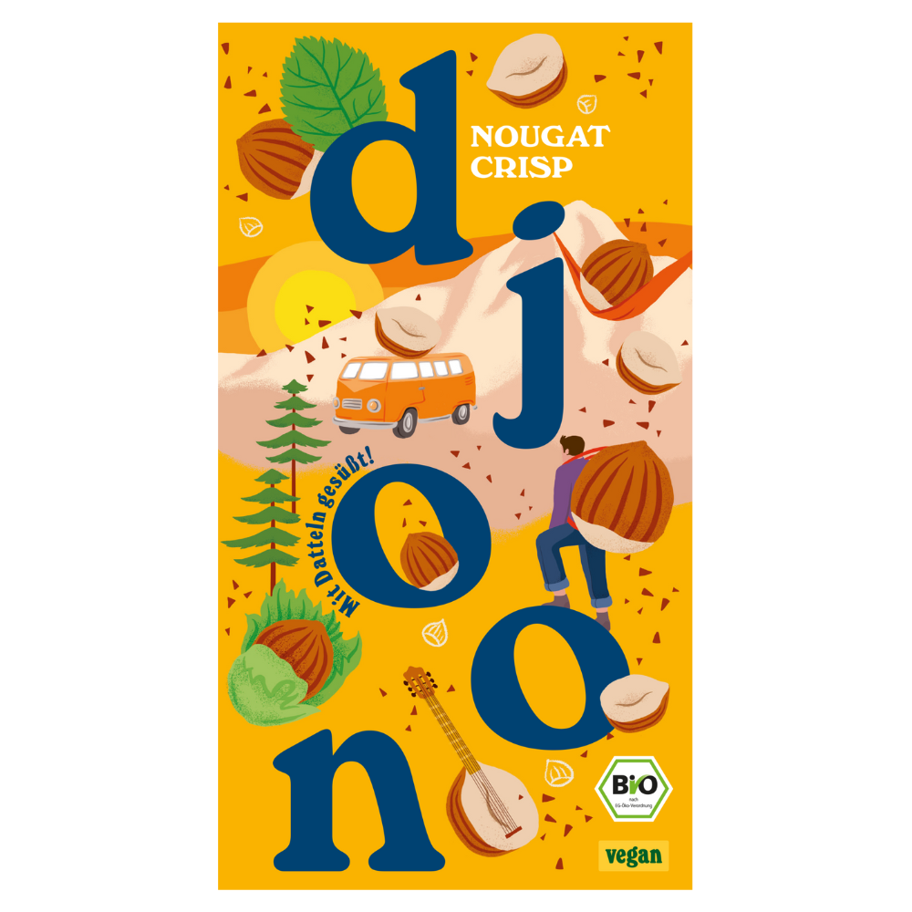 Dattelschokolade Nougat Crisp 36% vegan & bio