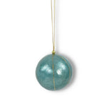 Lade das Bild in den Galerie-Viewer, Weihnachtskugel Blau &amp; Gold gestreift ø 6 cm
