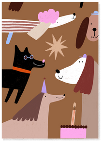 Postkarte Geburtstag Hunde