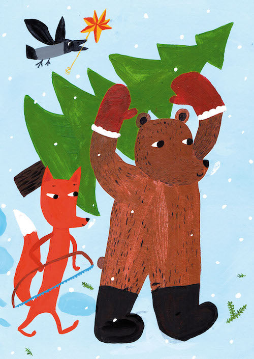 Postkarte Kuusenhaku Tannenbaumsuche