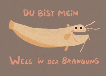 Postkarte Wels in der Brandung