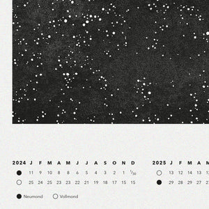 Mondkalender Poster S/W 50 x 70 cm