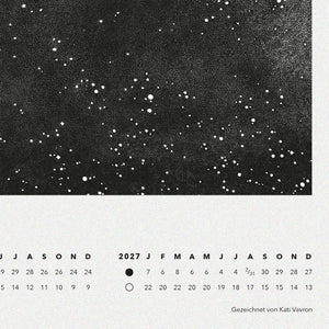 Mondkalender Poster S/W 50 x 70 cm