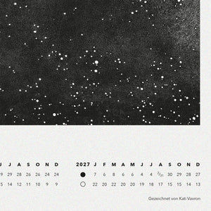 NEU Mondkalender Poster S/W 50 x 70 cm