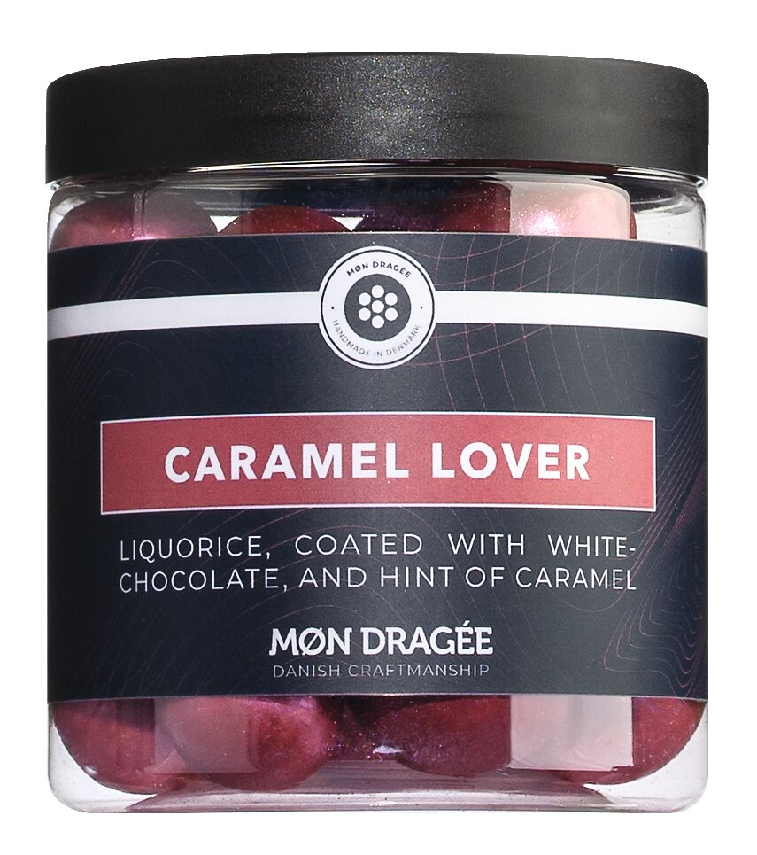 Lakritzdragees in weißer Schokolade und Karamellgeschmack