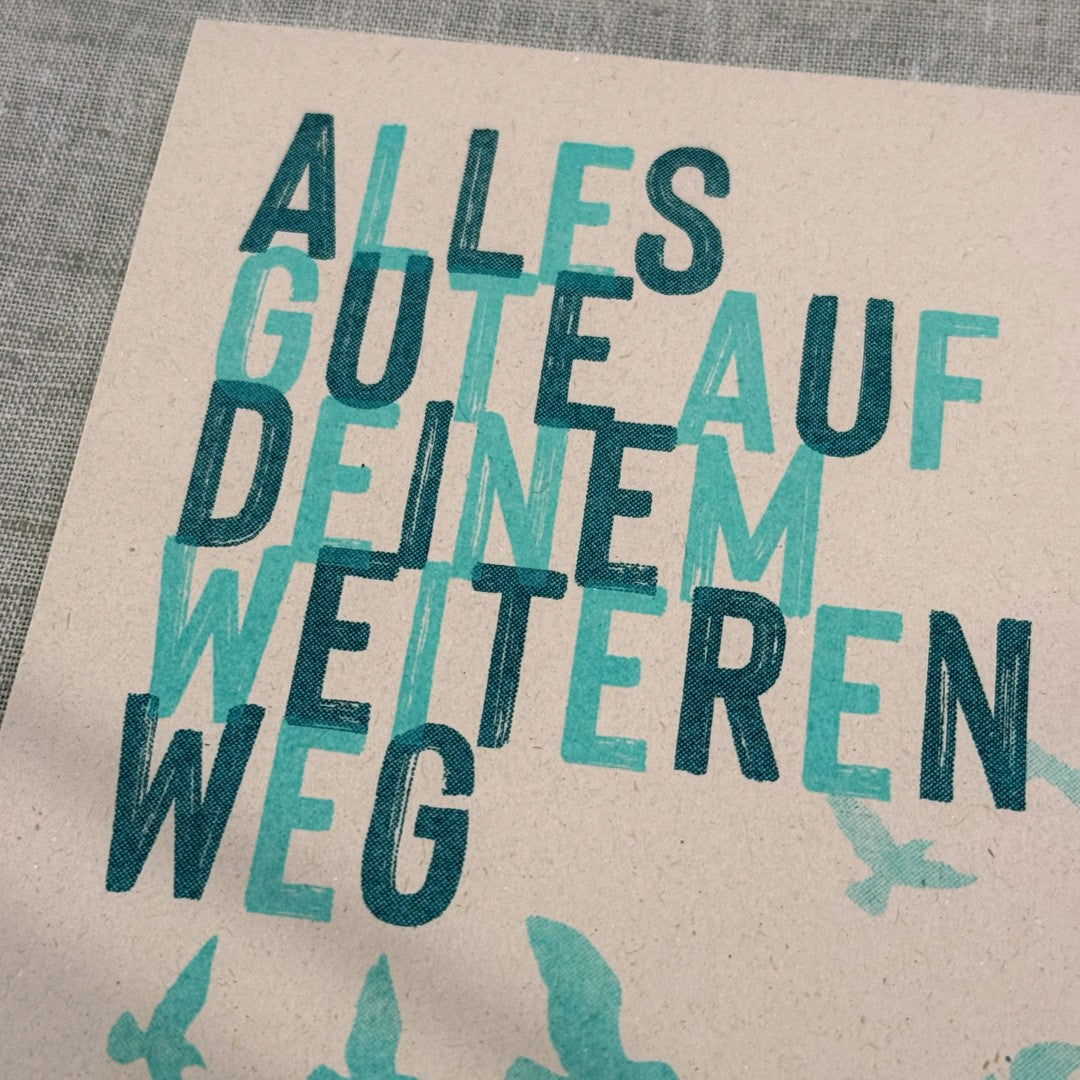 Postkarte Alles Gute auf deinem weiteren Weg
