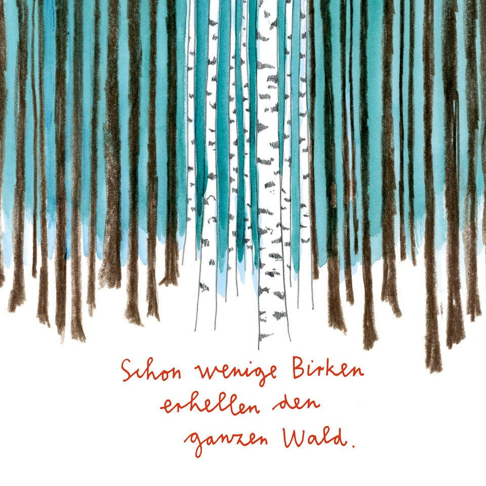 Druck Birkenwald 21 x 21 cm