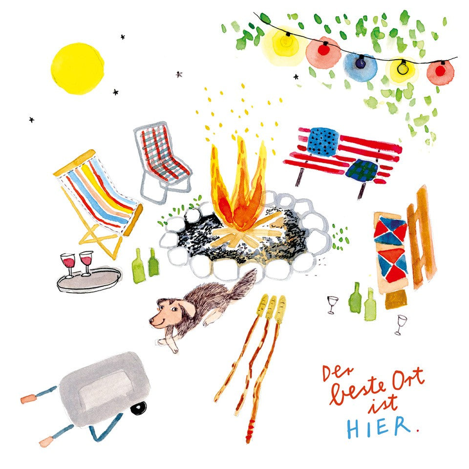 Druck Lagerfeuer 21 x 21 cm