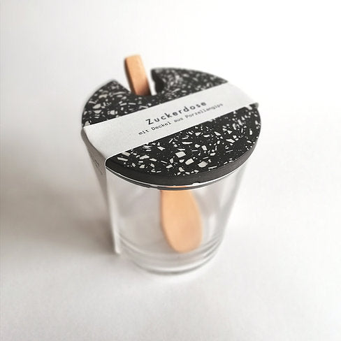Zuckerdose Terrazzo Schwarz