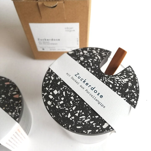 Zuckerdose Terrazzo Schwarz
