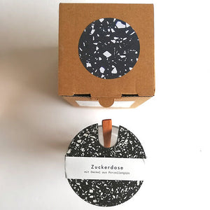 Zuckerdose Terrazzo Schwarz