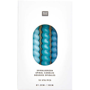 Spiralkerzen Smokey Blue Mix 10 Stück