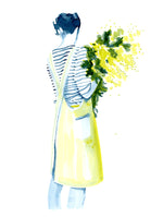 Lade das Bild in den Galerie-Viewer, Druck &quot;Girl with Flowers&quot; A4
