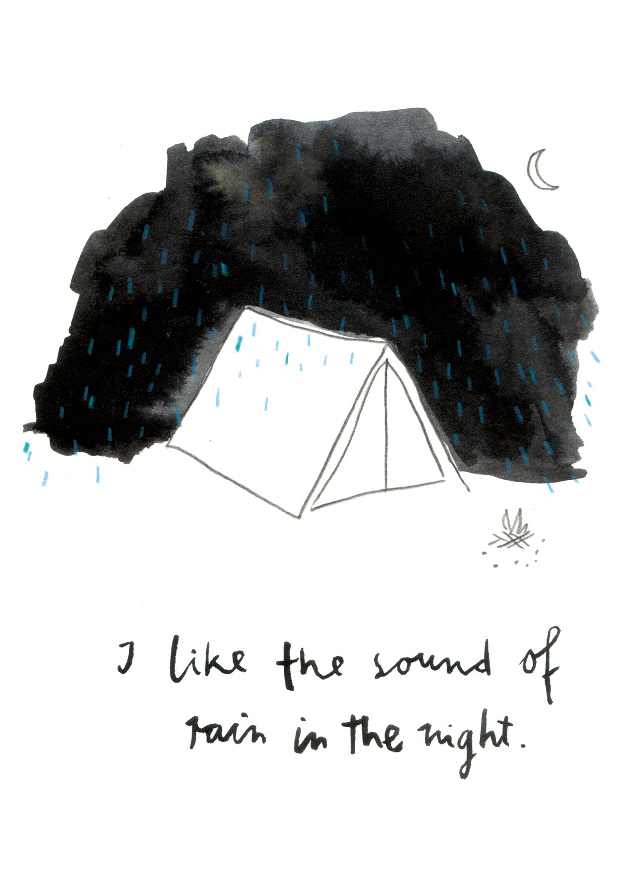 Postkarte I like the sound of rain in the night