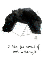 Lade das Bild in den Galerie-Viewer, Postkarte I like the sound of rain in the night
