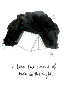 Postkarte I like the sound of rain in the night