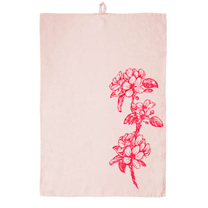 SALE Geschirrtuch Leinen Rosa Apfelblüte