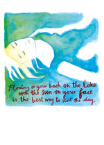 Load image into Gallery viewer, Postkarte Floating on your back on the lake...
