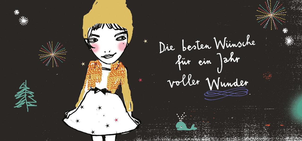 Postkarte Die besten Wünsche für ein Jahr voller Wunder