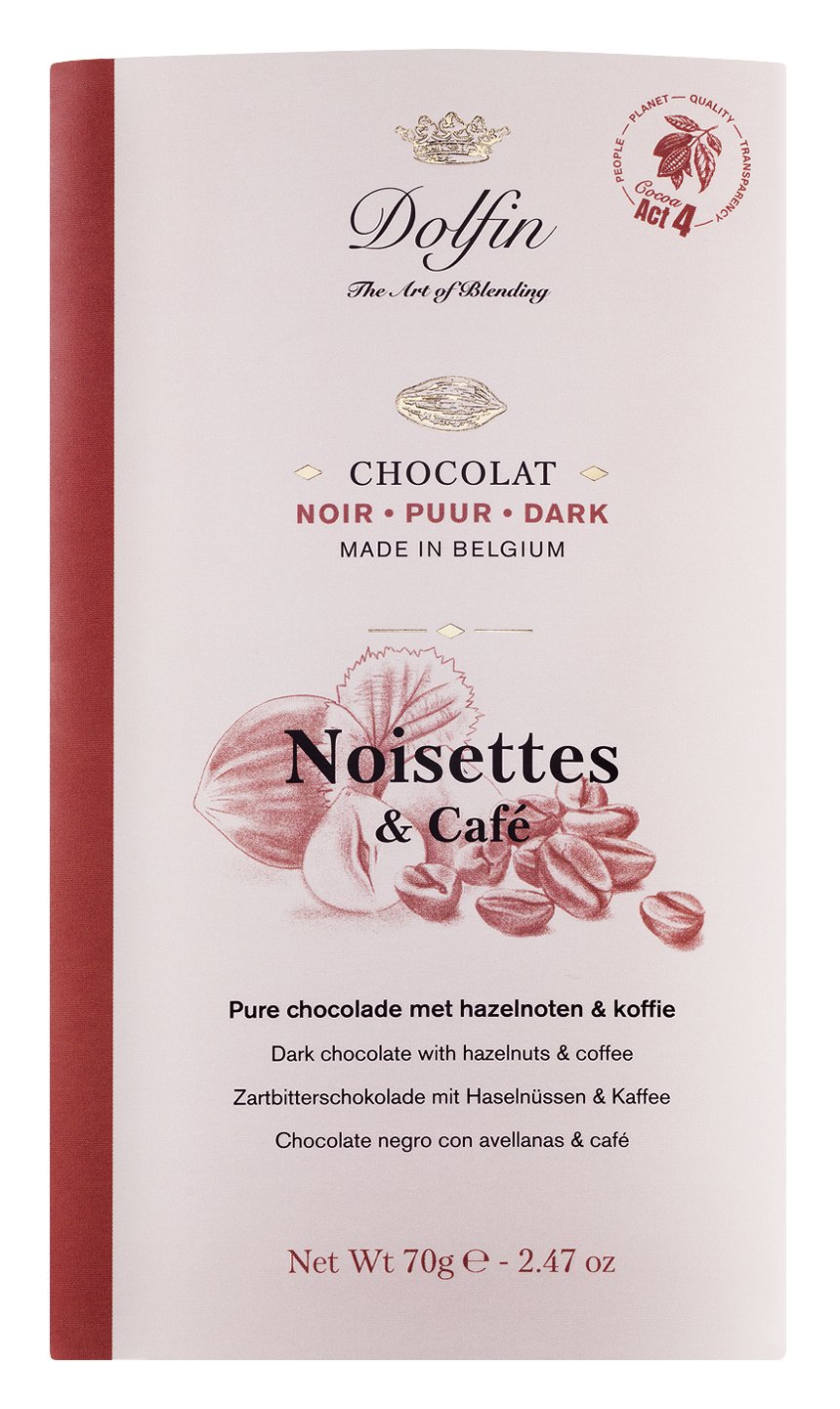 Zartbitterschokolade Noisettes & Café